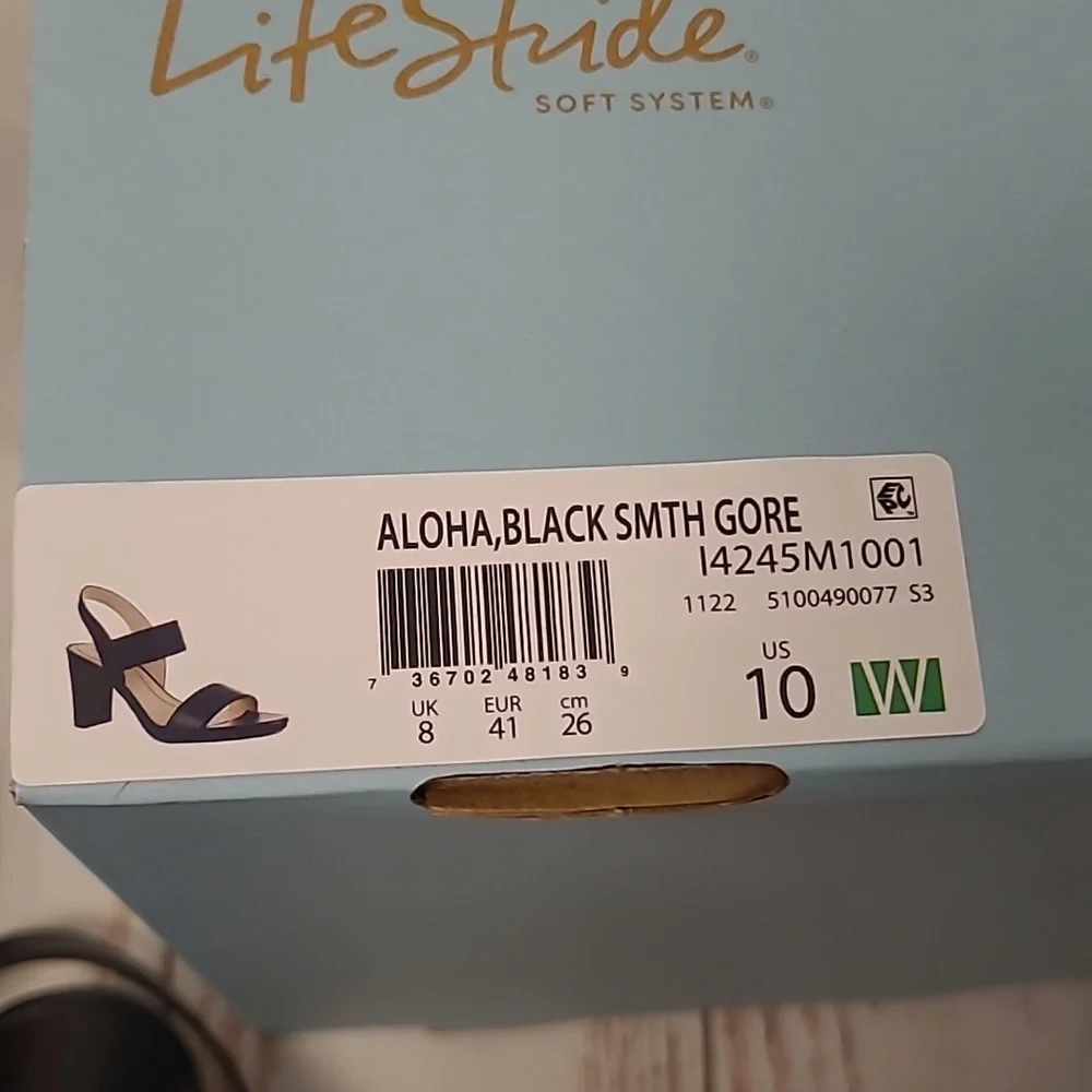 LifeStride Size 10w‎ Black Aloha 14245m1001